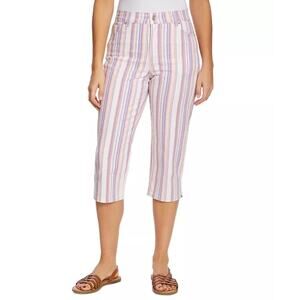 Gloria Vanderbilt Amanda Women's Cropped Capri Striped Jeans Size 22W